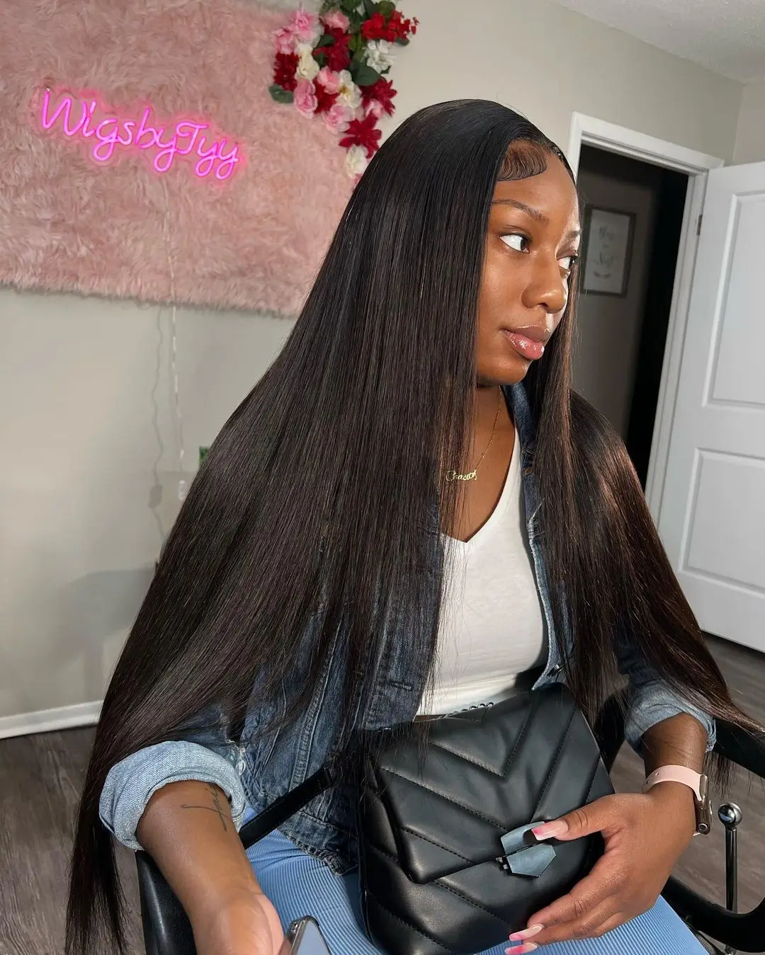 Silky Straight Glueless Wigs Preplucked 13x6 Lace Front Wigs Human Hair Pre Plucked 40 42 Inch Bone Straight Human Hair Wig 300% Density 13x4 HD Lace Frontal Wigs for Women Natural Black Raw Virgin Vietnamese Free Part Invisible Swiss Hd Lace Full Wigs