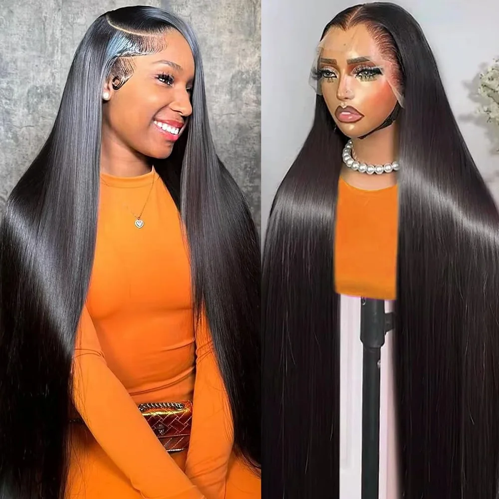 13x4 13x6 HD Full Lace Frontal Wigs For Women Natural Colored Straight Lace Front Wigs 44 46 Inch Straight Human Hair Wigs
