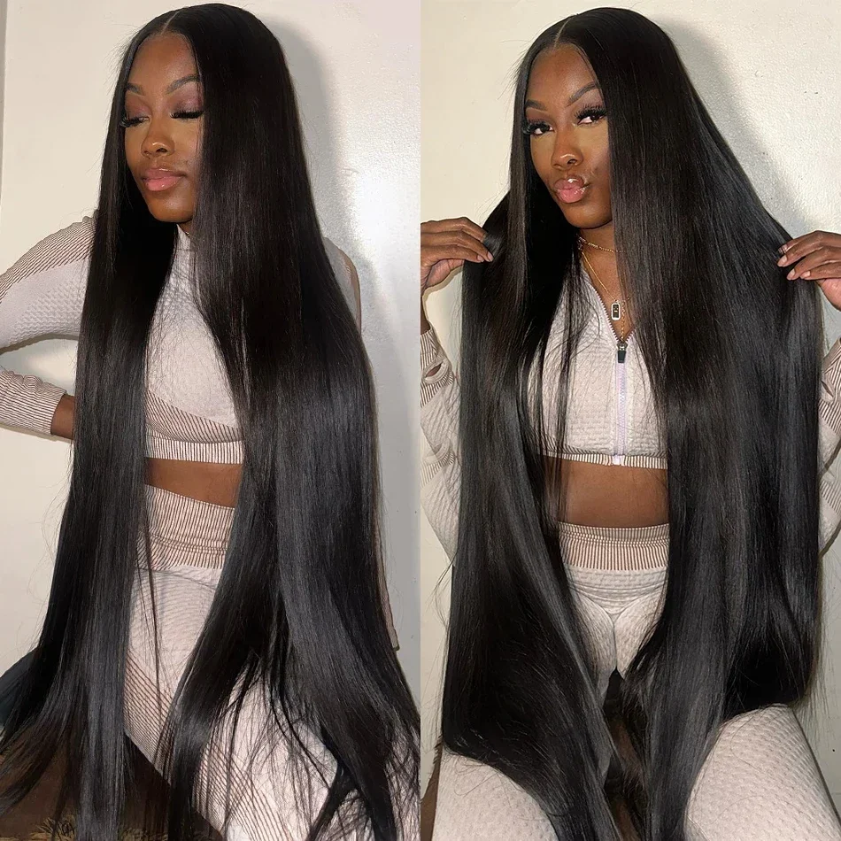 13x4 13x6 HD Full Lace Frontal Wigs For Women Natural Colored Straight Lace Front Wigs 44 46 Inch Straight Human Hair Wigs