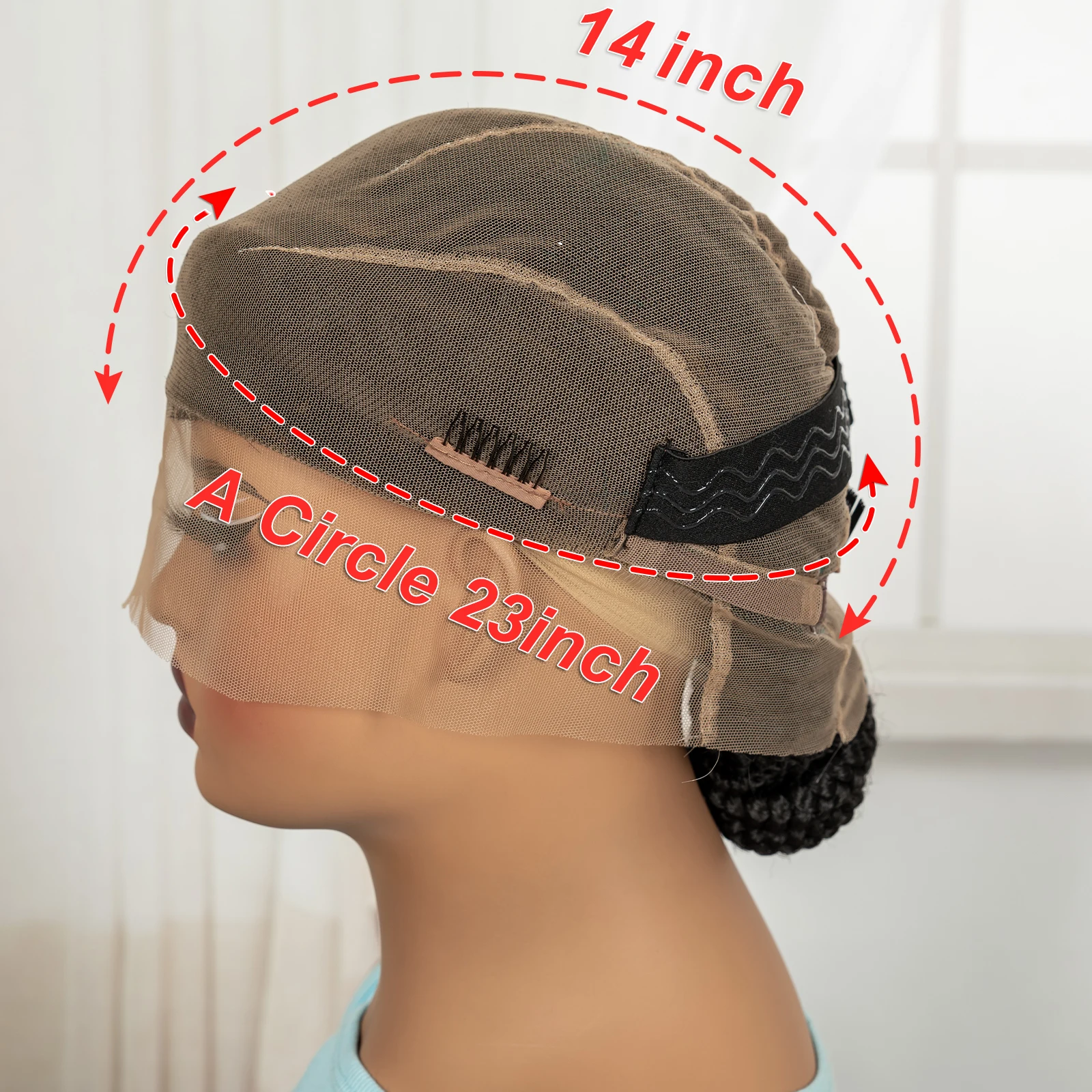 Full Lace Cornrow Braided Wigs Synthetic Handmade Bantu Braided Lace Wigs Natural Box Braids Wigs with Baby Hair for Black Women