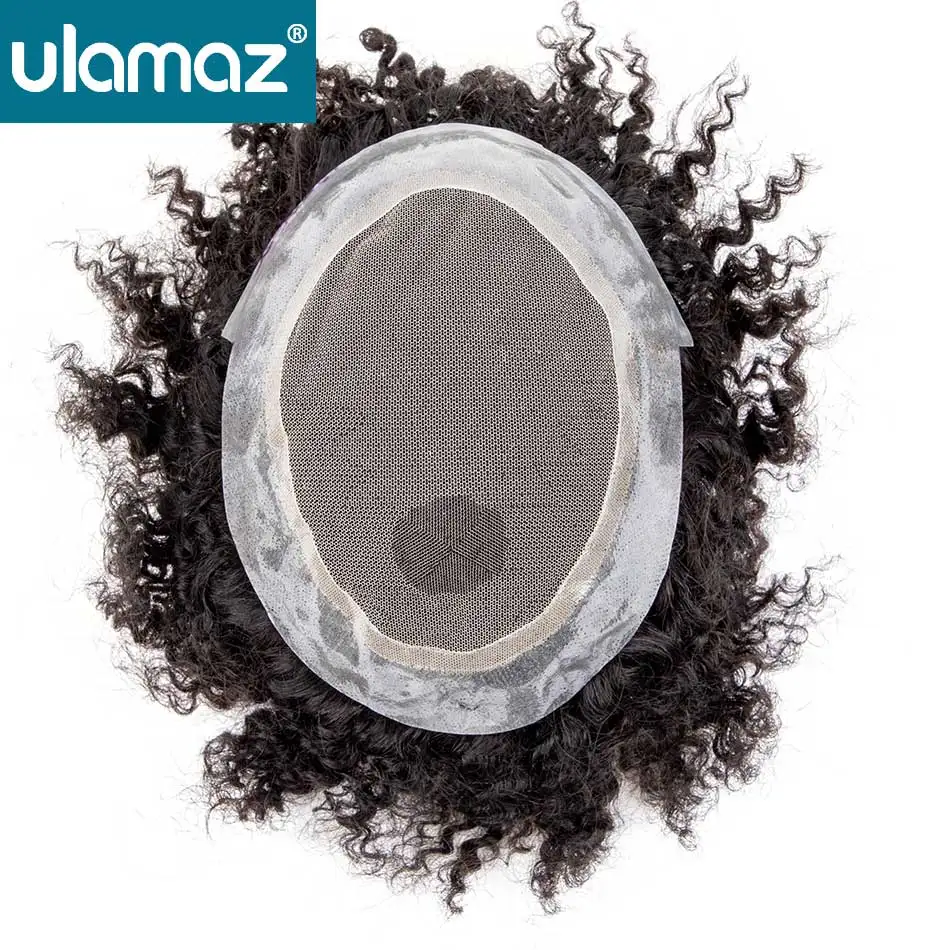 Lace Pu Toupee Hair Men Curly Wigs Human Hair Men's Lace Australia Male Hair Prosthesis Natural Man Wig Hair System Wig For Men