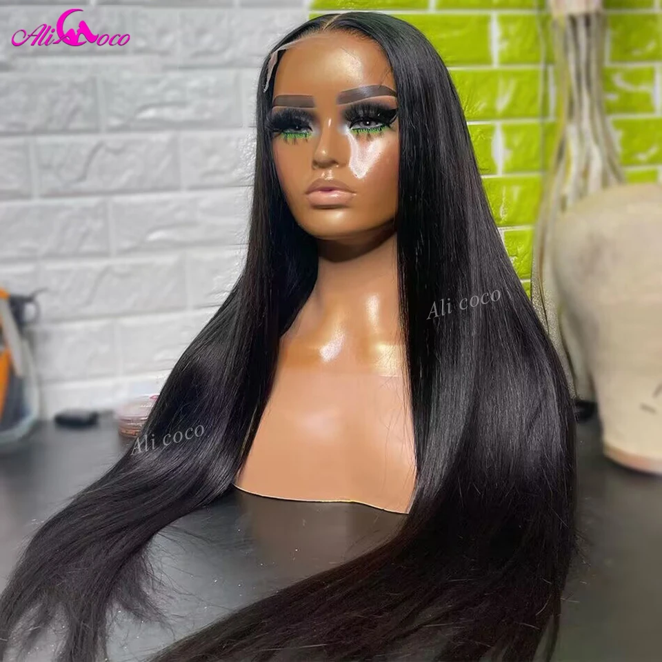 Dark Burgundy Colored Straight Human Hair Wigs 13x4 Lace Front Wigs Pre-Plucked Natural Hairline 13x6 Lace Frontal Wig 180