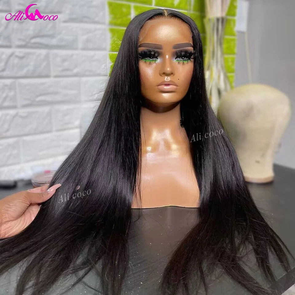 Dark Burgundy Colored Straight Human Hair Wigs 13x4 Lace Front Wigs Pre-Plucked Natural Hairline 13x6 Lace Frontal Wig 180