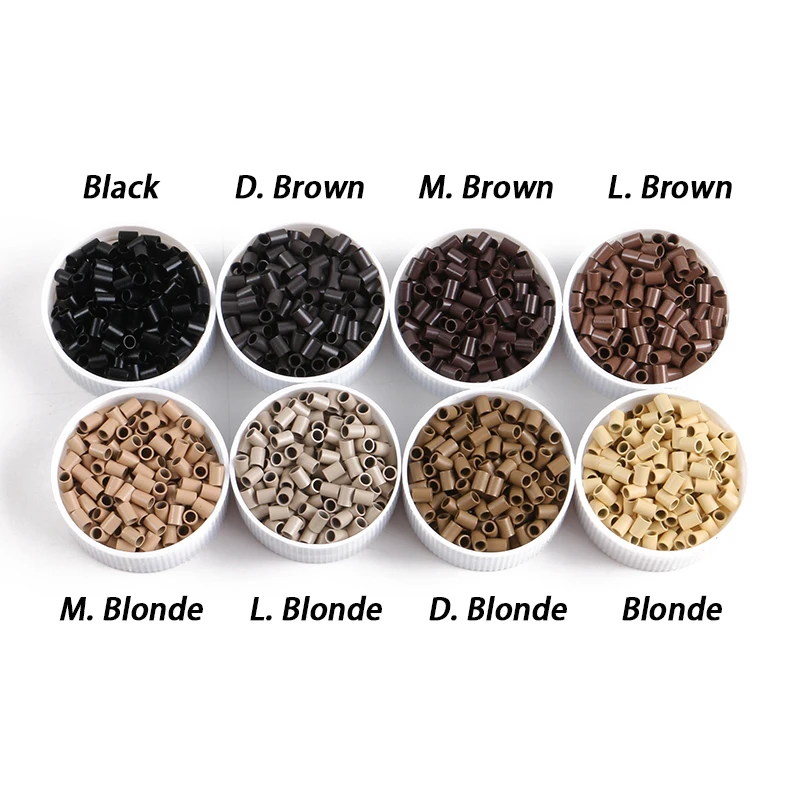 5000pcs Straight Copper Micro Rings Beads 3.0x2.4x4.0mm No Flared Mini Locks Tubes for Stick Tip Hair Extensions