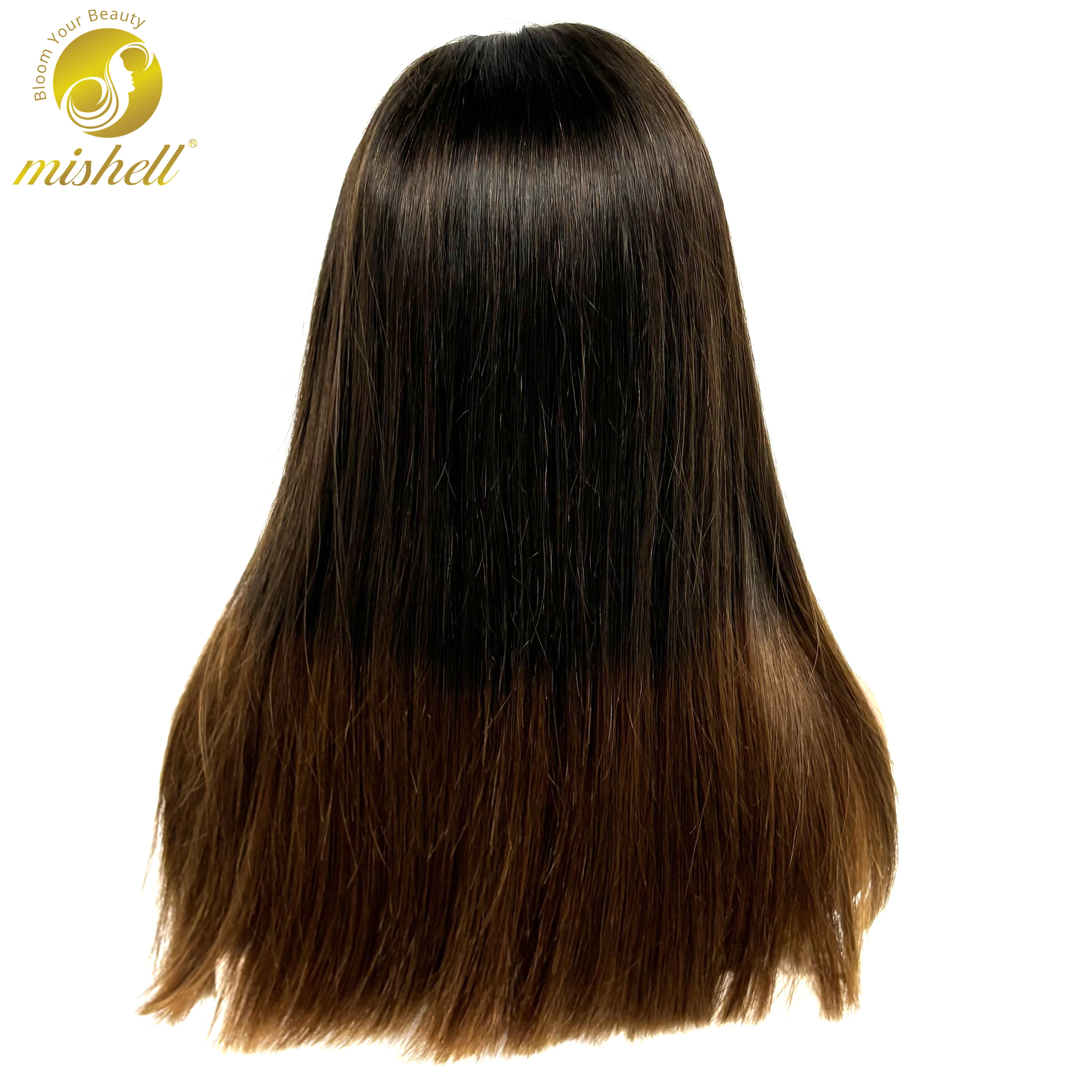 5x5 Glueless Double Drawn Bone Straight Wig Lace Closure Straight Human Hair Wigs 300% Density T1B/4 Ombre Hair Wig For Women