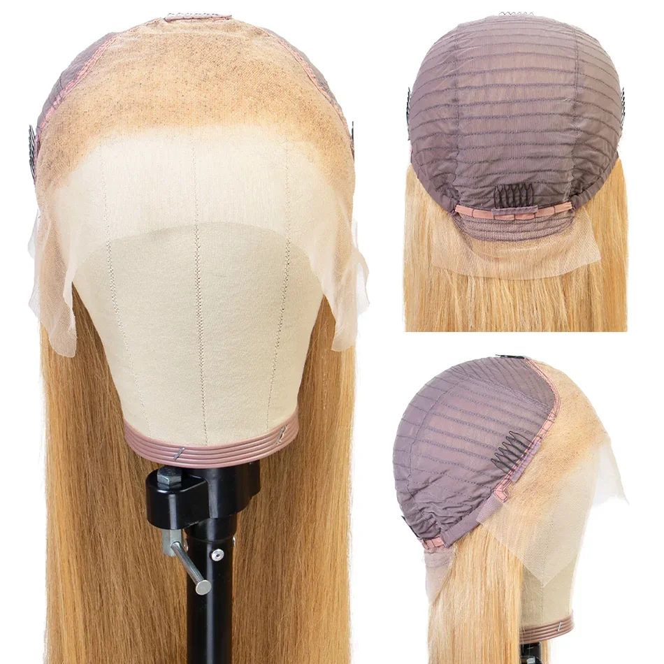 13x6 Honey Blonde Color HD Lace Front Human Hair Wigs Brazilian Straight Lace Frontal Wig HD Lace Frontal Wig For Black Women