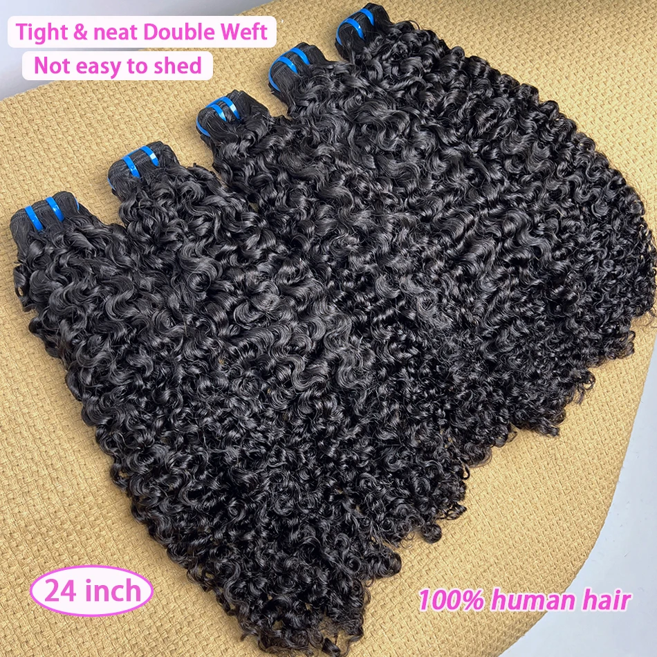 18A Burmese Curly Human Hair Bundles Double Weft #1B 100% Unprocessed Raw Virgin Hair Weave Extensions Can Bleach to #613 Color