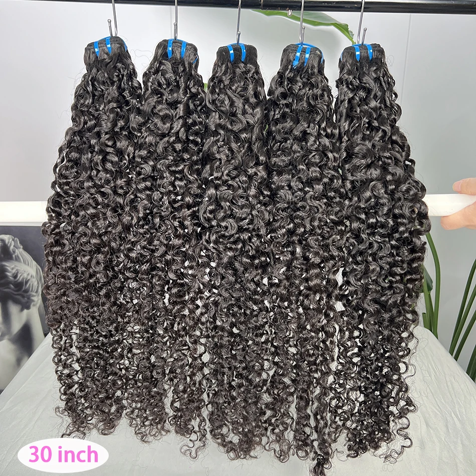 18A Burmese Curly Human Hair Bundles Double Weft #1B 100% Unprocessed Raw Virgin Hair Weave Extensions Can Bleach to #613 Color
