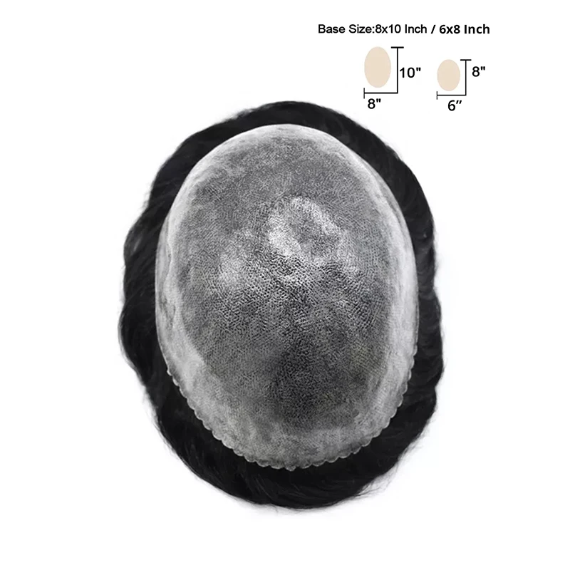 Men's Capillary Prosthesis Skin With Knot Toupee Invisible Wig Man Human Hair Prosthesis Man Natural Hair Replacement System