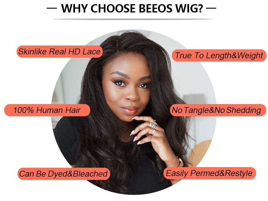 BEEOS Skinlike 13x4 HD Lace Front Human Hair Wigs Pre Plucked Short Pixie Cut Wig Brazilian Hair Wigs For Women Melting Skins