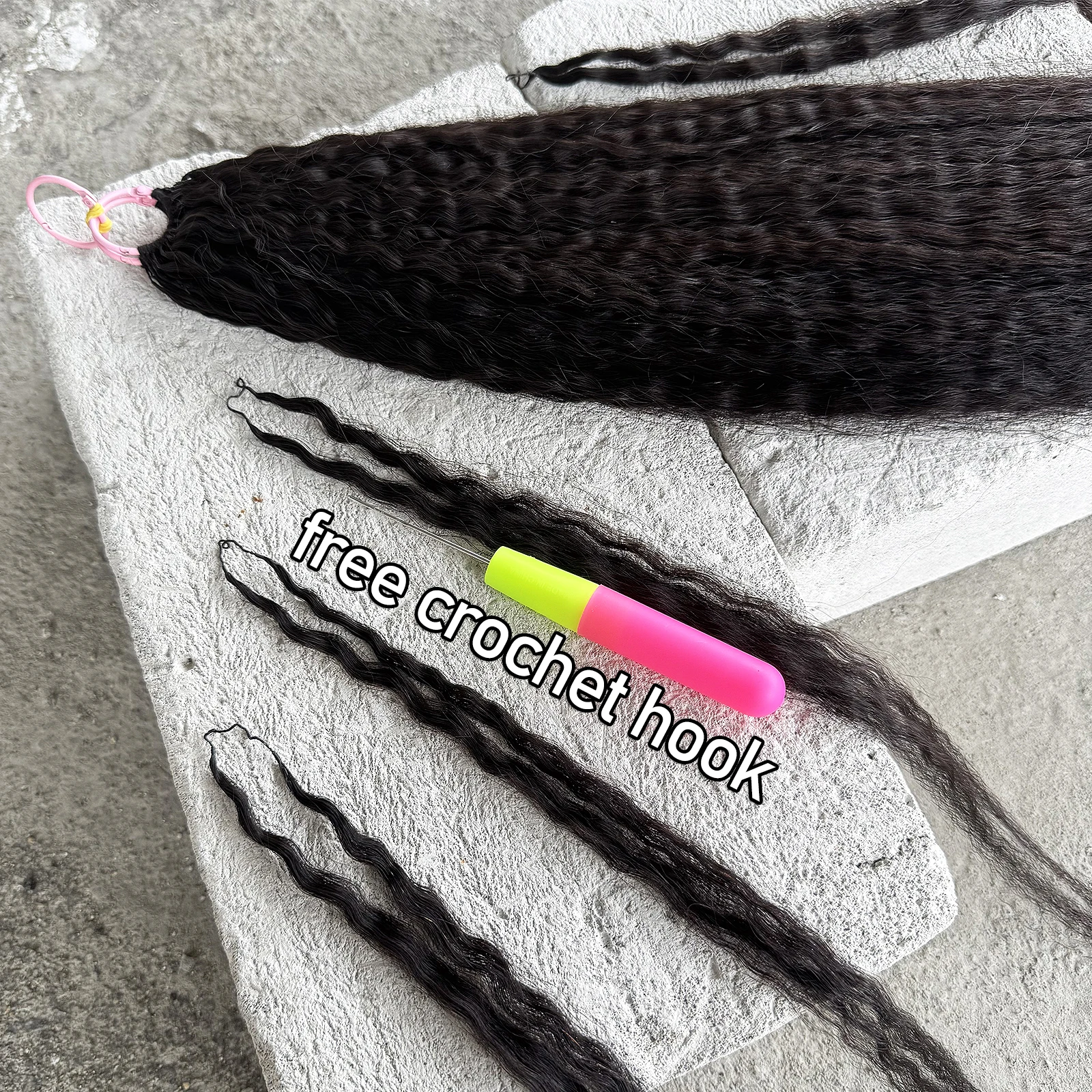 Feather Crochet Human Hair Pre-Separated Curly Bulk Hair for Braiding Human Hair Knotless Crochet Hair Extensions 14-18inch
