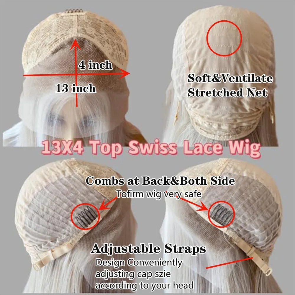 13x4 Lace Front Wig Short Wavy Bob Wig for Women Blonde Highlights Glueless HD Lace Wig Pre Plucked Middle Part Syntheic Hair