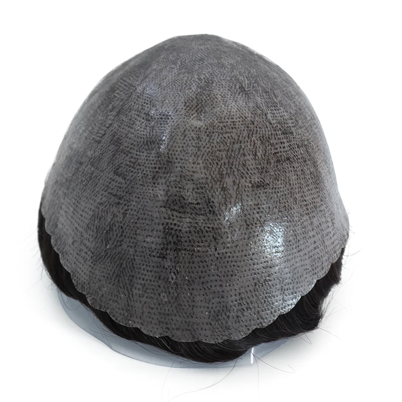 Male Hair Prosthesis I SKIN 0.12-0.14mm Full PU With Knots Real Human Hair Replacement System Unit Remy Hair Capillary Prothesis