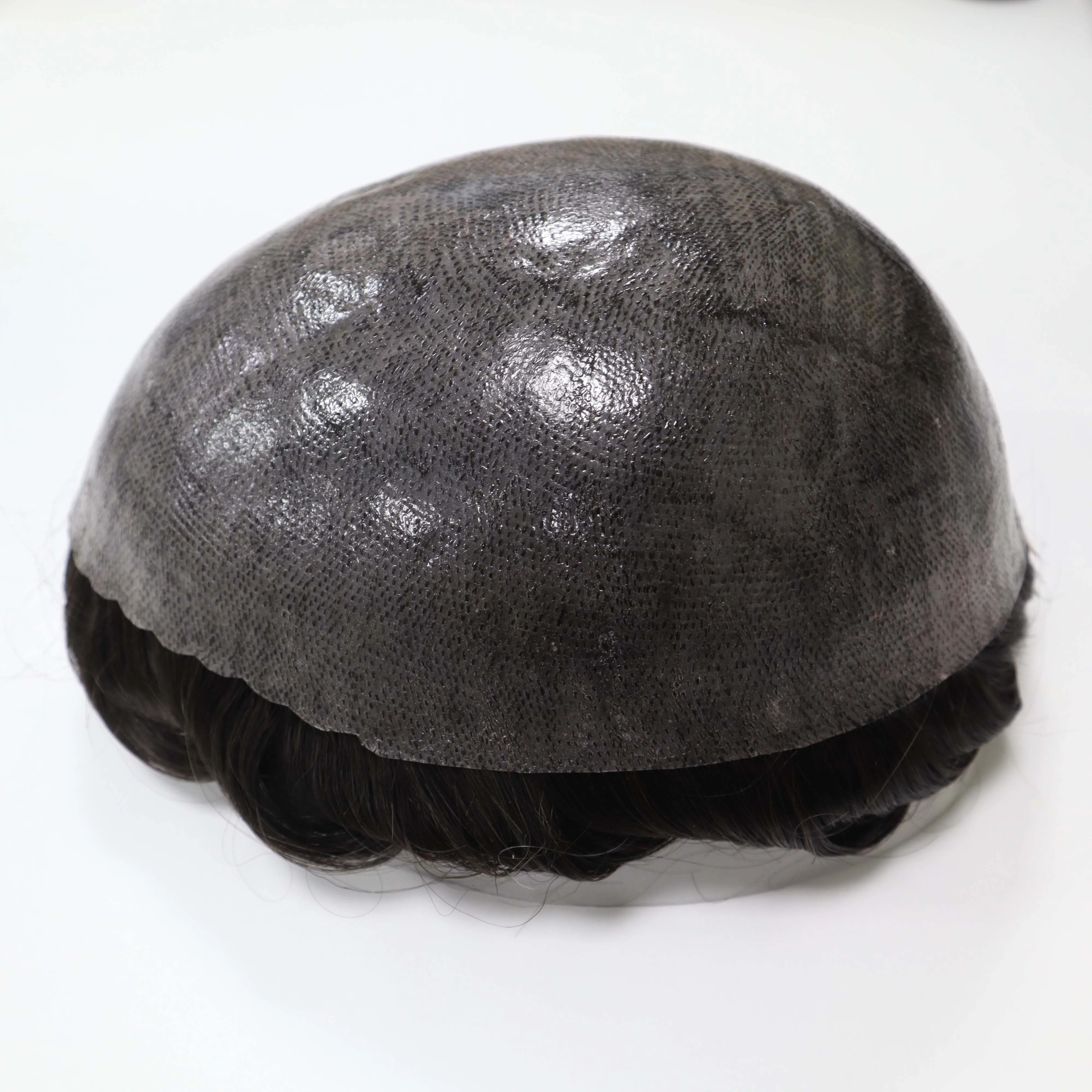 Male Hair Prosthesis I SKIN 0.12-0.14mm Full PU With Knots Real Human Hair Replacement System Unit Remy Hair Capillary Prothesis