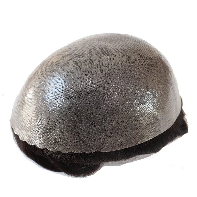 Male Hair Prosthesis I SKIN 0.12-0.14mm Full PU With Knots Real Human Hair Replacement System Unit Remy Hair Capillary Prothesis
