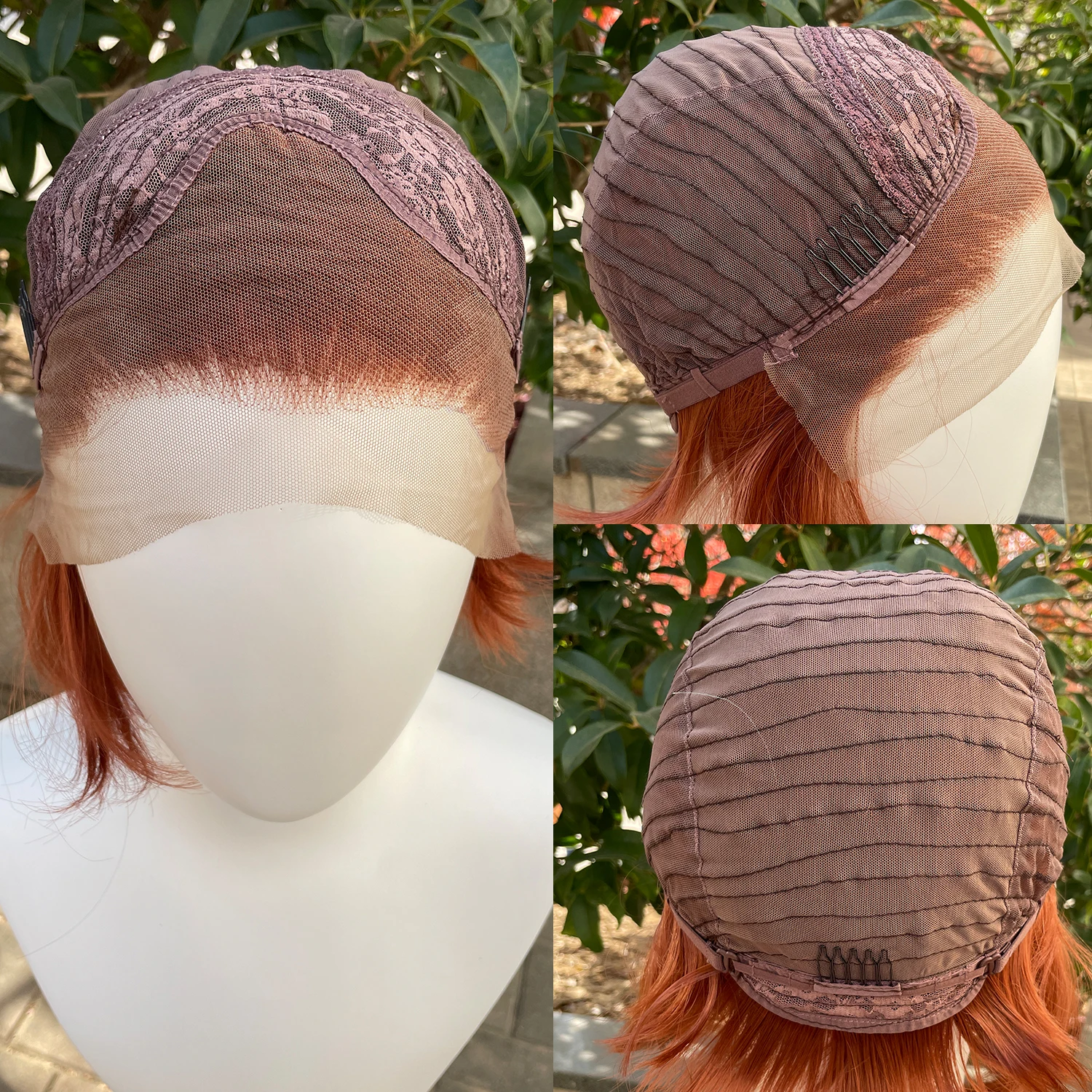 Coppe Brown Short Bob Cut Synthetic Lace Front Wigs for Men Cosplay Wigs for Women Natural Hairline Glueless 13x4 Lace Front Wig