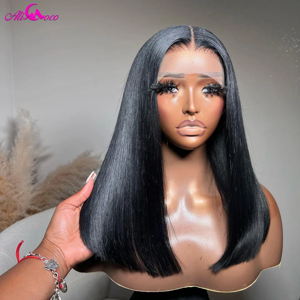 Ash Blonde Straight Human Hair Lace Front Wig 13x4 13x6 Transparent Lace Frontal Wigs For Women Ali Coco Human Hair Remy Wigs