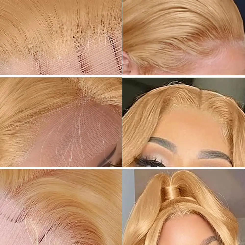 220% Body Wave 27# Honey Blonde 13x6 HD Lace Front Human Hair Wigs 32 Inch Brazilian 13x4 Preplucked Colored Lace Frontal Wigs