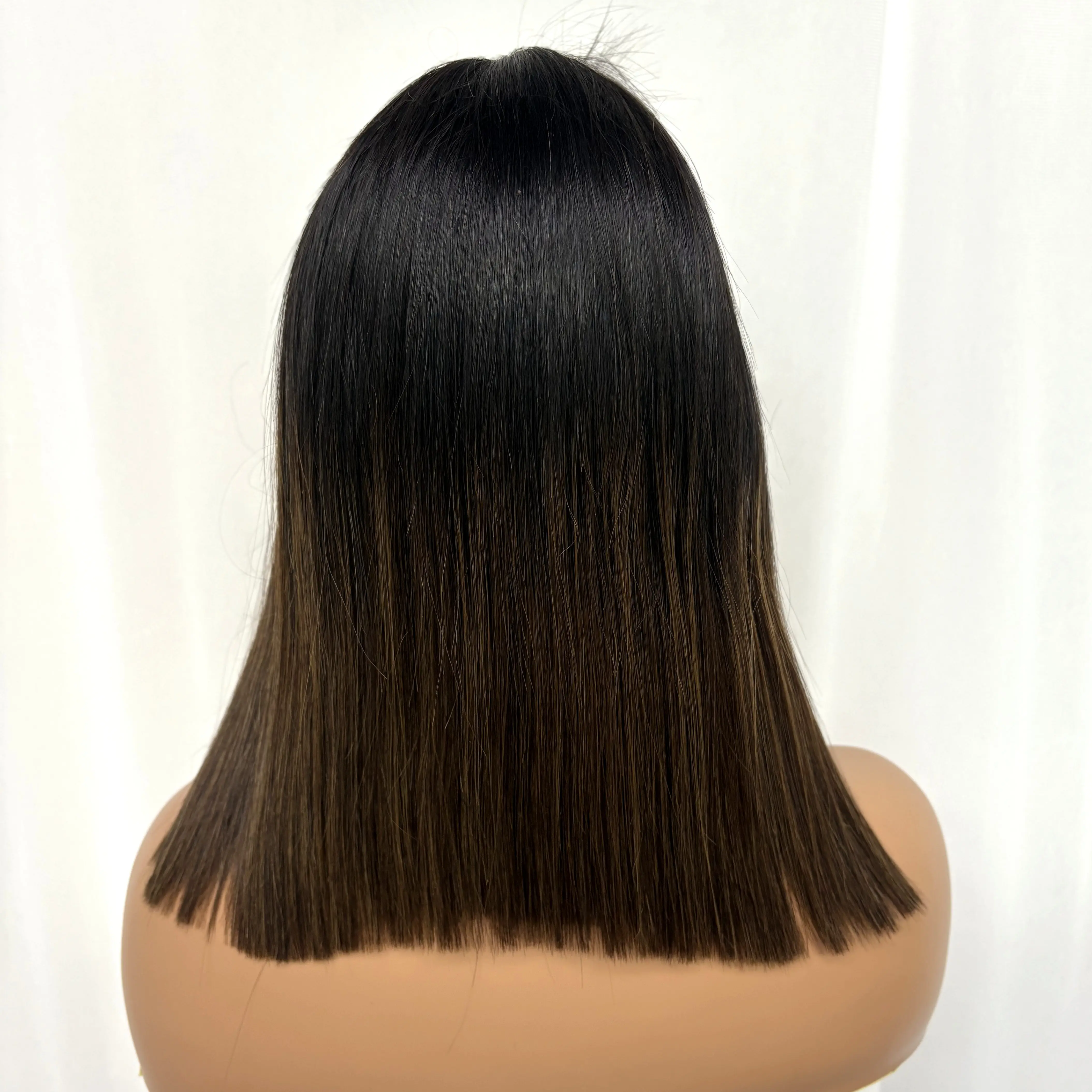 300% 2x6 HD Lace 1BT4 Chocolate Brown Bone Straight Bob Wigs 16A Double Drawn Raw Vietnamese Virgin Human Hair Wigs for Women