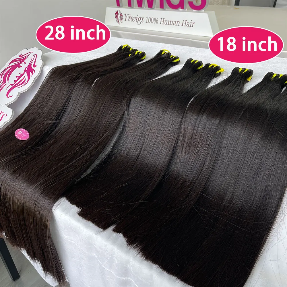 16A Super Double Drawn Bone Straight Human Hair Bundles Unprocessed Raw Virgin Vietnamese Hair Weave Extensions Full Ending