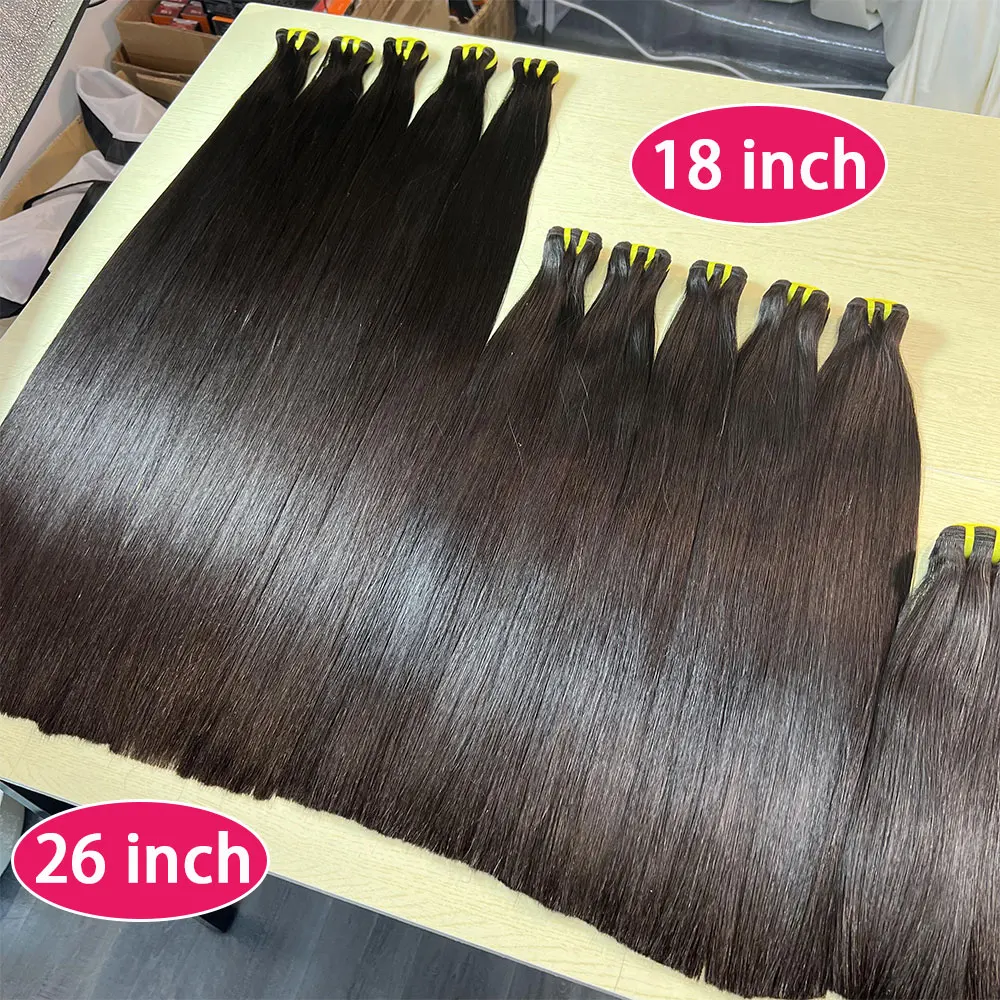 16A Super Double Drawn Bone Straight Human Hair Bundles Unprocessed Raw Virgin Vietnamese Hair Weave Extensions Full Ending