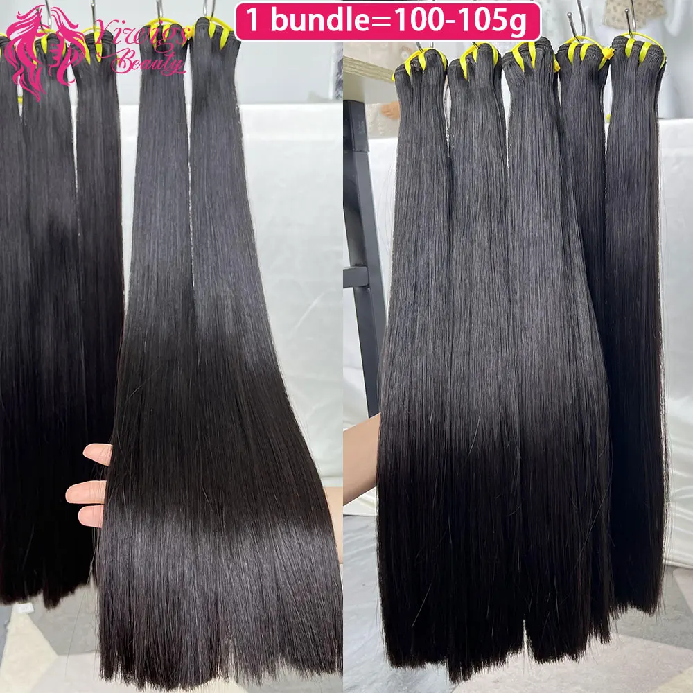 16A Super Double Drawn Bone Straight Human Hair Bundles Unprocessed Raw Virgin Vietnamese Hair Weave Extensions Full Ending