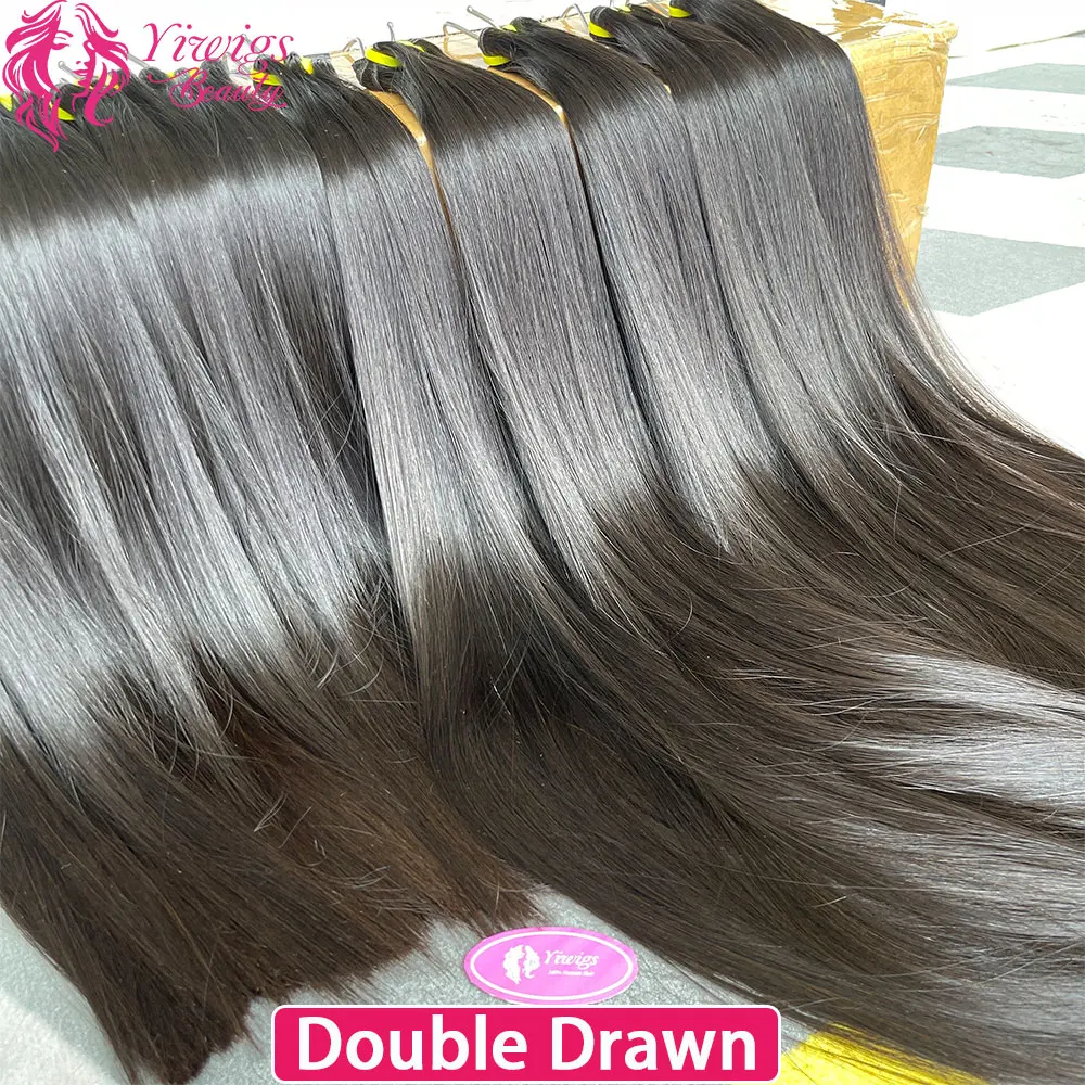 16A Super Double Drawn Bone Straight Human Hair Bundles Unprocessed Raw Virgin Vietnamese Hair Weave Extensions Full Ending