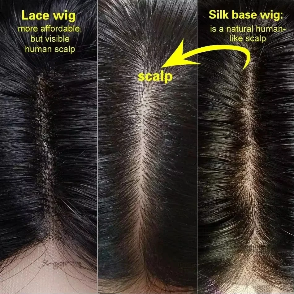 2# Dark Chocolate Brown Natural Straight 100% Silk Base 100% Human Hair Wigs Peruvian Glueless #2 6x6 Silk Top Lace Frontal Wigs