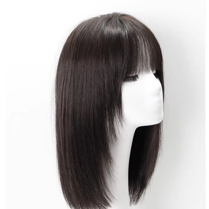 2# Dark Chocolate Brown Natural Straight 100% Silk Base 100% Human Hair Wigs Peruvian Glueless #2 6x6 Silk Top Lace Frontal Wigs