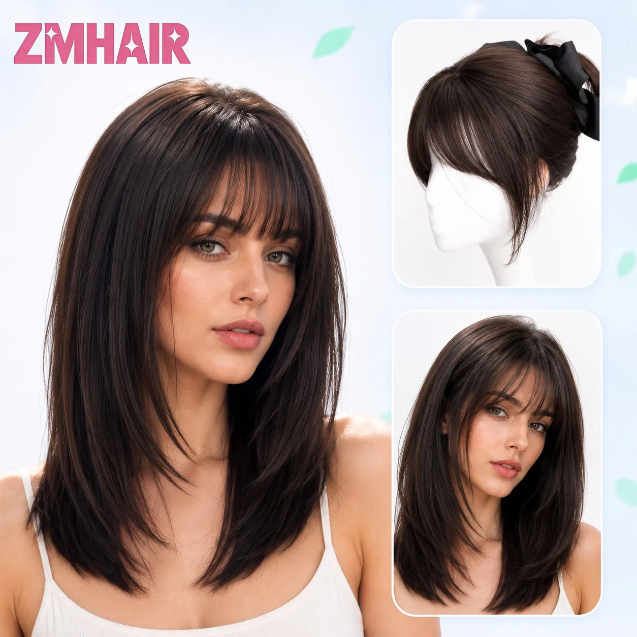 2# Dark Chocolate Brown Natural Straight 100% Silk Base 100% Human Hair Wigs Peruvian Glueless #2 6x6 Silk Top Lace Frontal Wigs