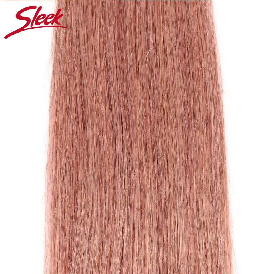 Sleek Brazilian Straight Hair Bundles With Closure S PINK 8 Hair Weave 10-26 Inches Remy Human Hair 3 Bundles With Closure