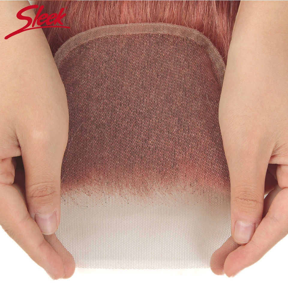 Sleek Brazilian Straight Hair Bundles With Closure S PINK 8 Hair Weave 10-26 Inches Remy Human Hair 3 Bundles With Closure