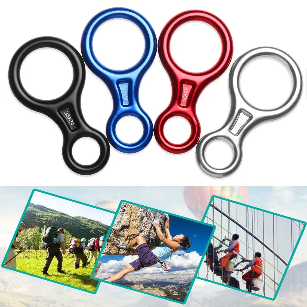 Rock Climbing Descender 35KN Figure 8 Word Rope Descender Climbing Ring Downhill Eight Ring Gear Climbing Device Equipment