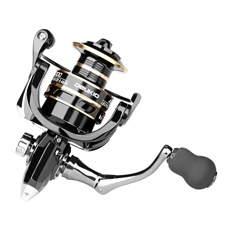 DEUKIO Spinning Fishing Reel 2000-7000 Metal Spool 12KG Max Drag 5.2:1 CNC Handle Long Casting Saltwater Freshwater Lure