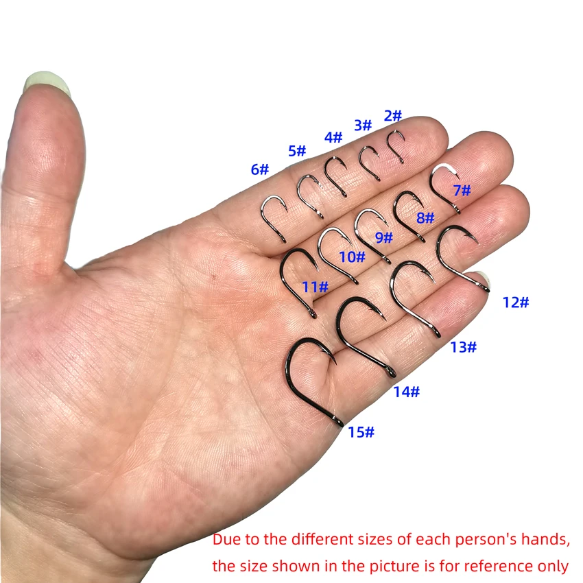 Aorace 100pcs/Box Fishing Hooks Iseama Circle Carp Eyed Fishing Hook Set Size 2-15# Ring Eye Japan Fishhooks Single Jig Hook