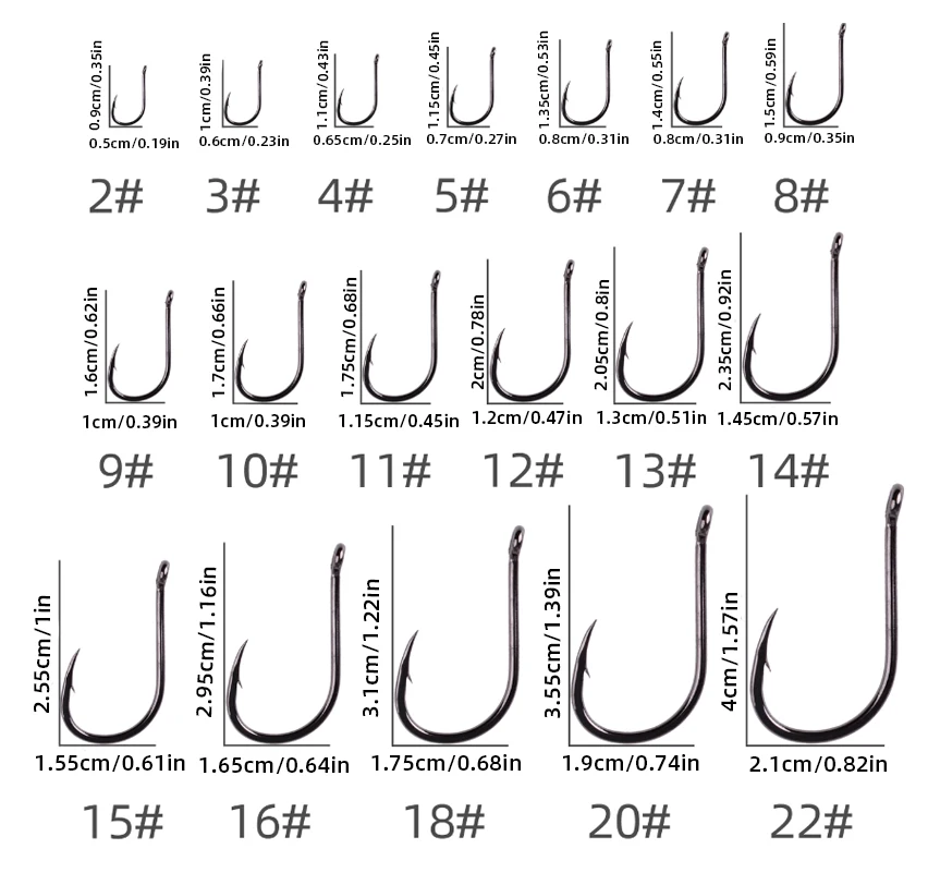 Aorace 100pcs/Box Fishing Hooks Iseama Circle Carp Eyed Fishing Hook Set Size 2-15# Ring Eye Japan Fishhooks Single Jig Hook