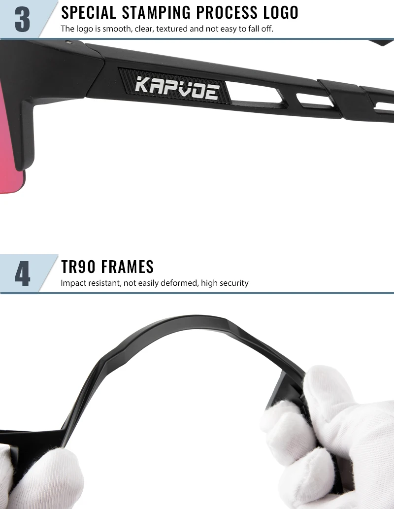 Kapvoe Cycling Sunglasses UV400 Cycling Glasses Polarized Built-in Myopia Frame Man Bicycle Eyewear Outdoor MTB Bike Goggles