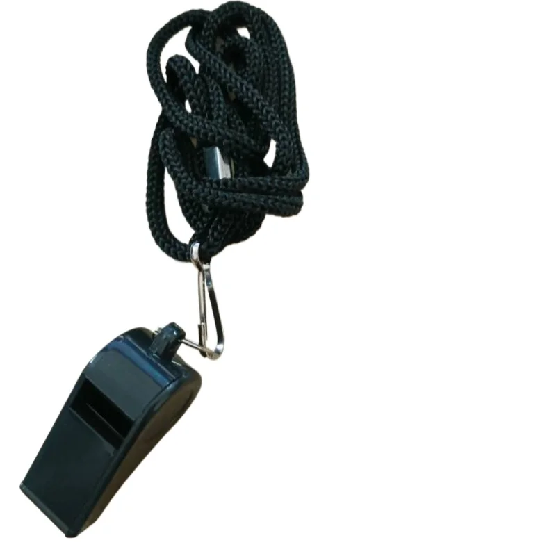 High Quality Black Whistle Referee Game Halter Whistle Outdoor Travel Hiking Whistle Suitable for Basketball Volleyball Games