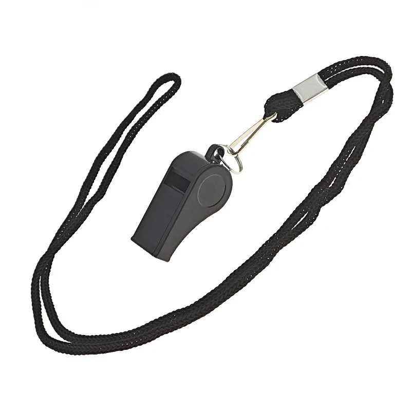 High Quality Black Whistle Referee Game Halter Whistle Outdoor Travel Hiking Whistle Suitable for Basketball Volleyball Games