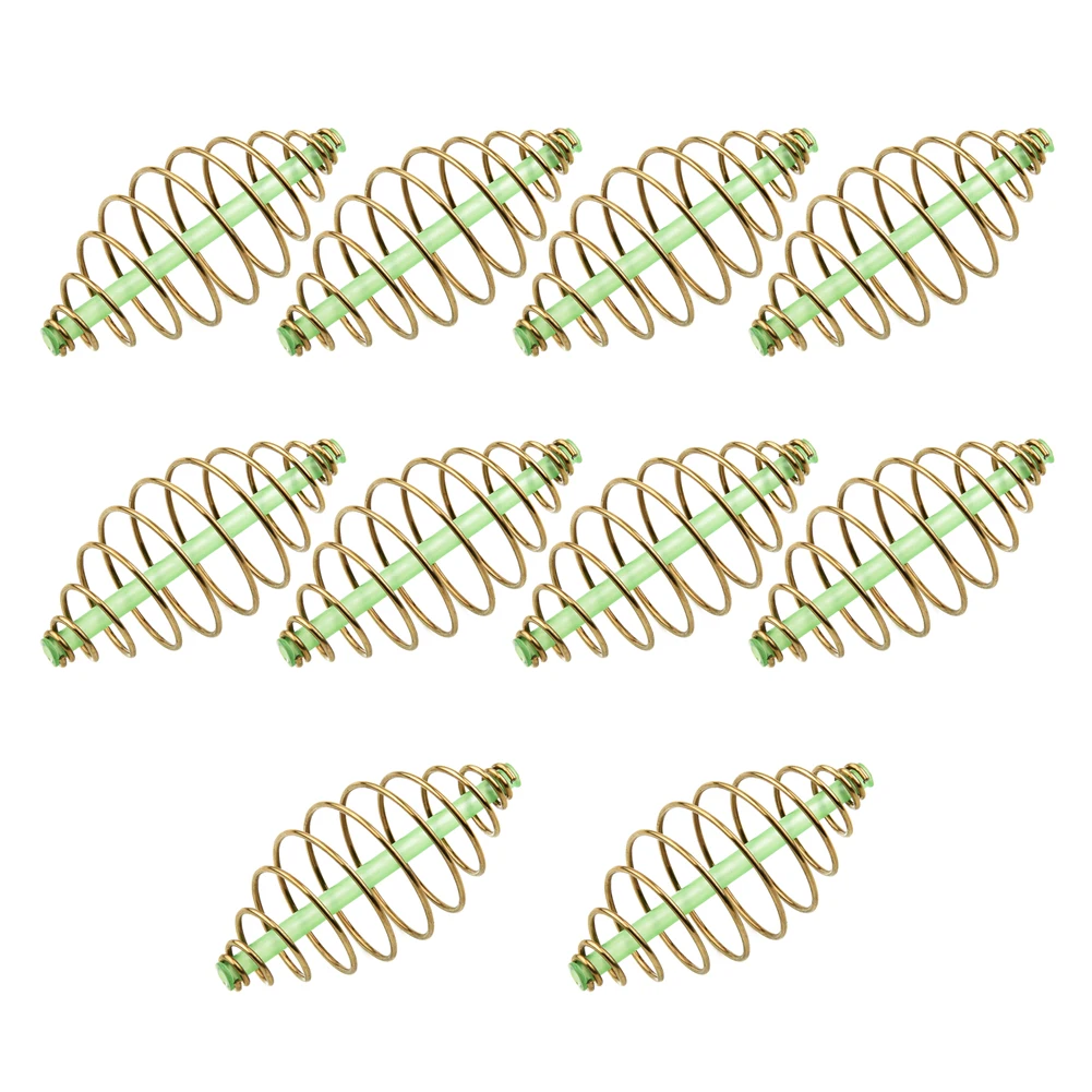 10pcs 2/3.3/4.5/5.5cm Carp Fishing Spring Feeder Fishing Bait Cage For Carp Fishing Fresh & Saltwater Inline Method Feeder Acces