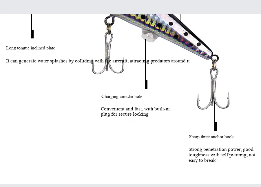 Simulated Fishing Lures Bait Electric Life-like Vibrate Fishing Lures USB Rechargeable Flashing LED Light Throw Luminous Bait