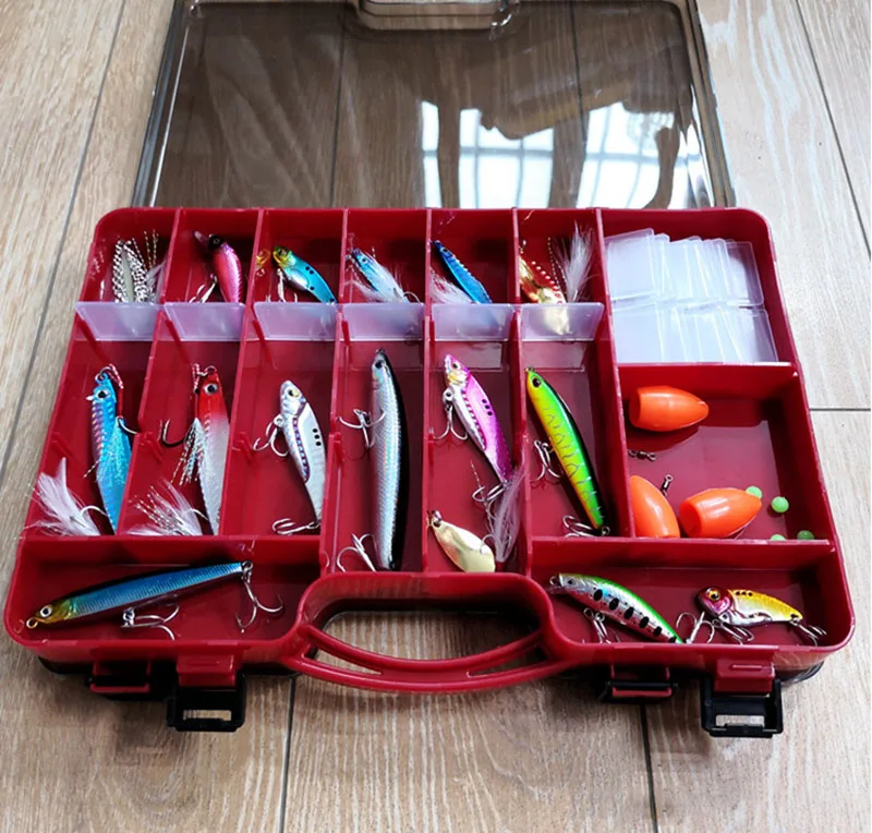 Double Sided Fishing Tackle Box Fishing Accessories Tool Storage Boxes Fish Hook Lure Fake Bait Boxes For Carp Fishing Goods
