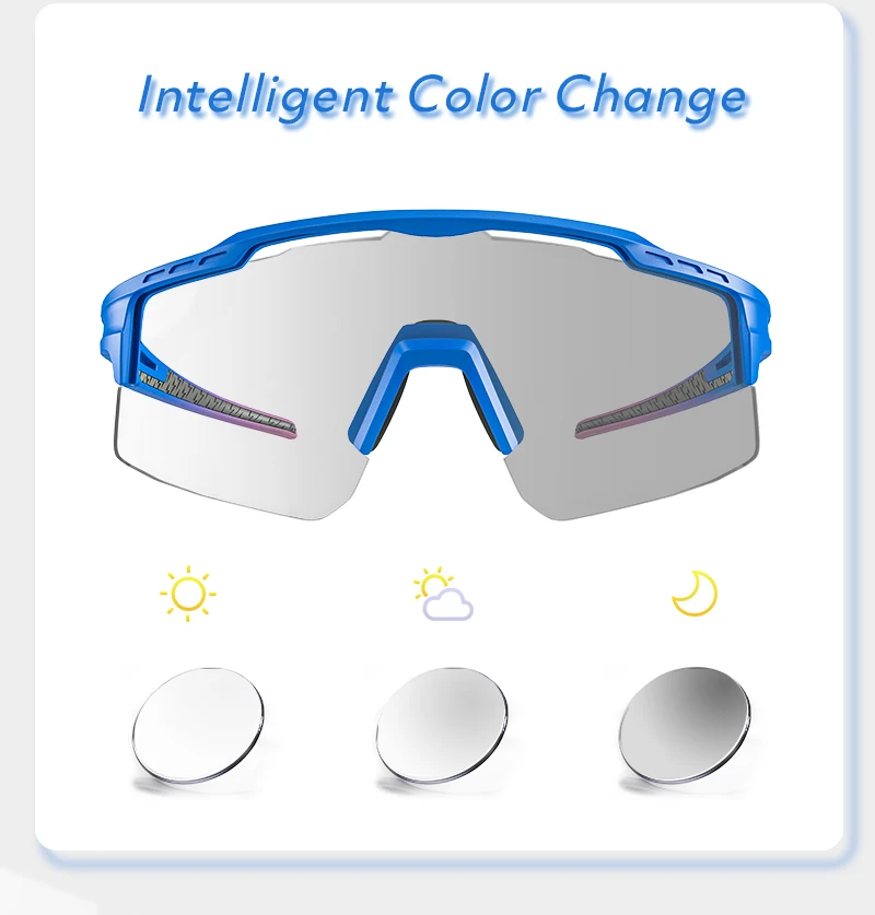 Photochromic Sunglasses UV400 Bike Bicycle Glasses Men's Blue Sports Woman Cycling Eyewear Outdoor MTB Glasses Bike Goggles