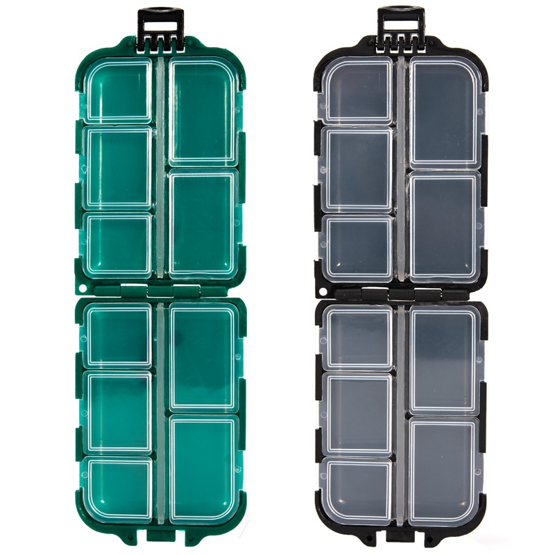 10 Grid Fishing Accessories Storage Box Luya Fishing Gear Divided Grid Bait Box Double-sided Fishing Group Accessories Box