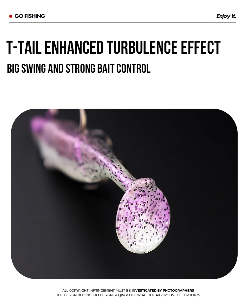 TAIYU Jig Head Soft Fishing Lures 21g T-tail Silicone Lure Wobblers Metal Spinner Spoon Bait For Pike Trout Bass Fishing Tackle
