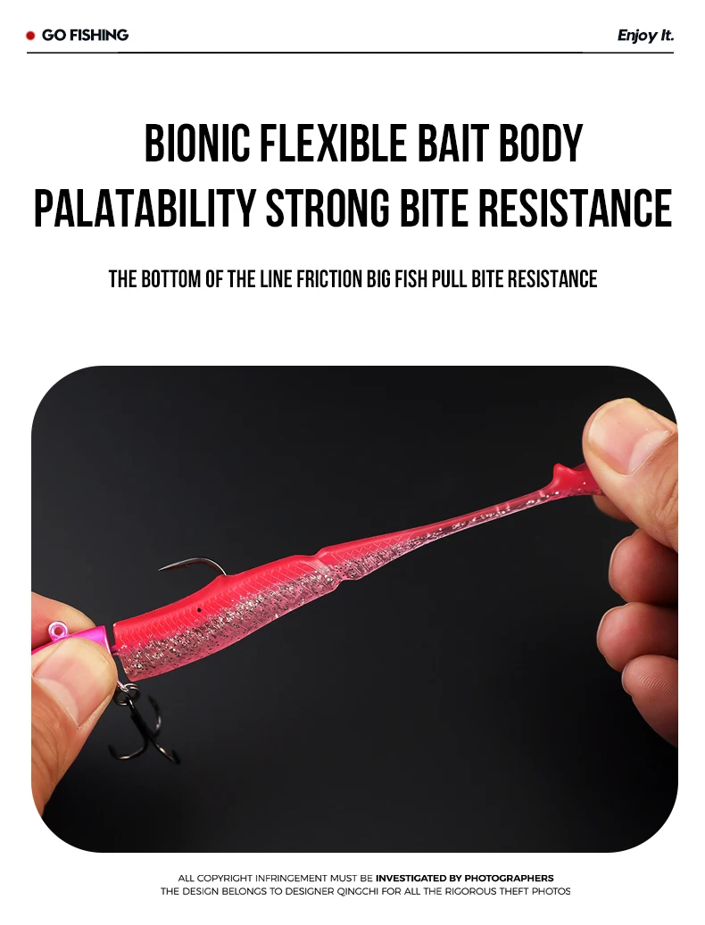 TAIYU Jig Head Soft Fishing Lures 21g T-tail Silicone Lure Wobblers Metal Spinner Spoon Bait For Pike Trout Bass Fishing Tackle