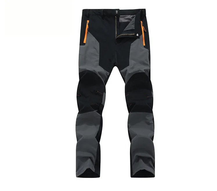 TRVLWEGO Men Summer Hiking Pants Wear-resistant Water Splash Prevention Quick Dry UV Proof Elastic Thin Camping Trousers