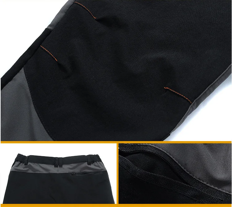TRVLWEGO Men Summer Hiking Pants Wear-resistant Water Splash Prevention Quick Dry UV Proof Elastic Thin Camping Trousers
