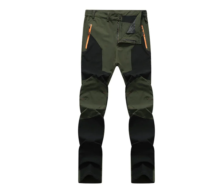 TRVLWEGO Men Summer Hiking Pants Wear-resistant Water Splash Prevention Quick Dry UV Proof Elastic Thin Camping Trousers