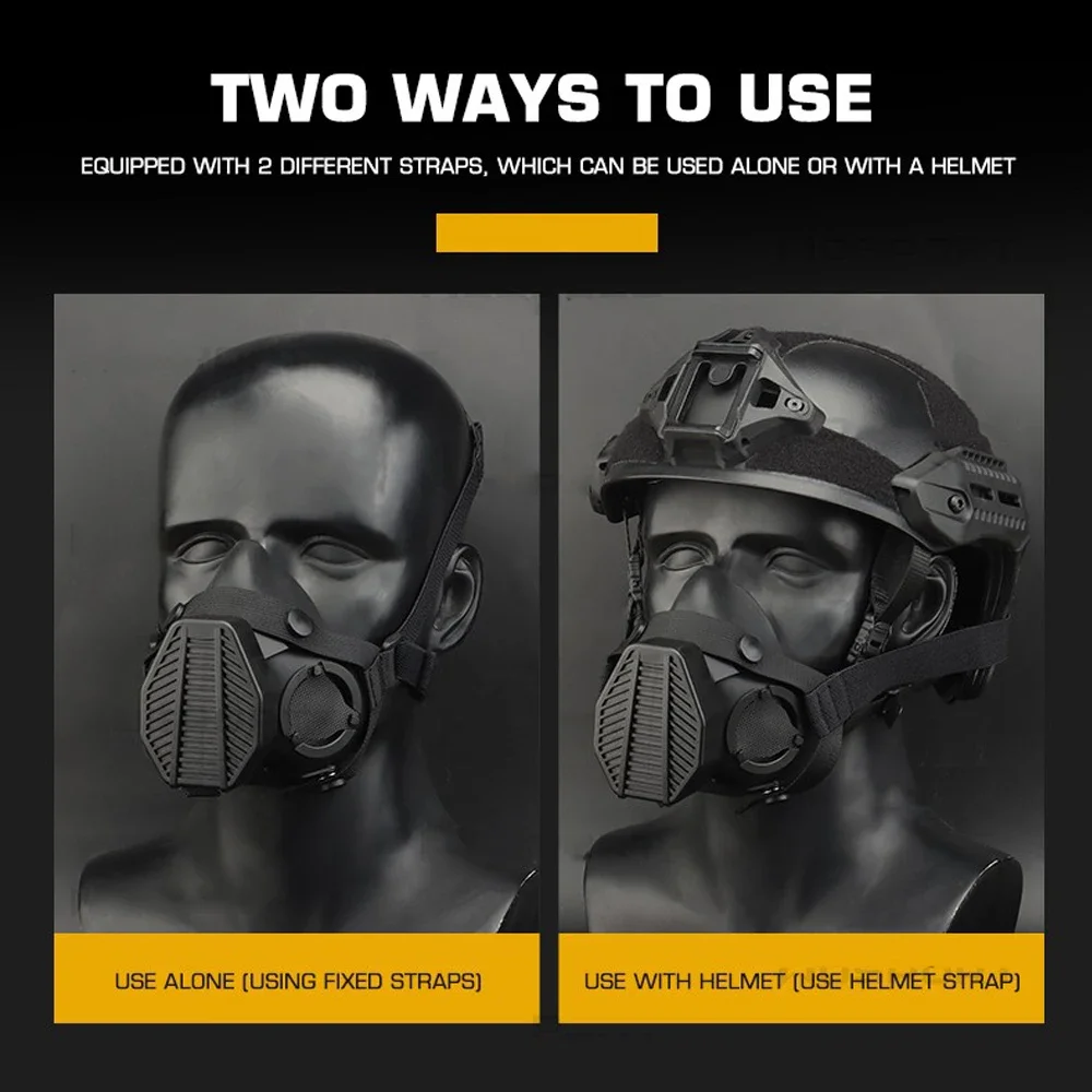 SOTR Mask Special Tactical Respirator Gas Mask Half Face for Militar Paintball Airsoft CS Cosplay HEPA Filtration Particulat